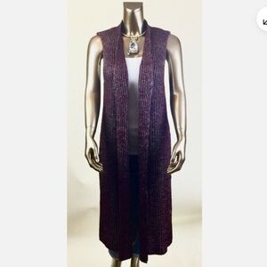 CHICO'S $109 NWT SIZE 2 BURGUNDY DRAMA VEST (L)